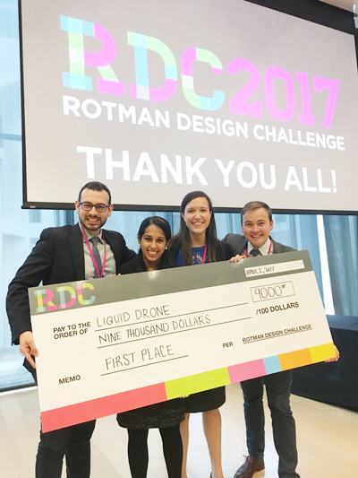 The winning MMM team (left to right): Nick Anastasiades, Natasha Singh, Claire Henderson, and Michael Perry